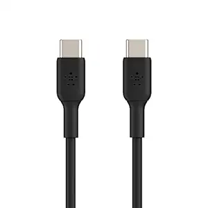 Belkin USB C to USB-C Fast Charging Type C Cable, 60W PD, 3.3 feet (1 meter) for Laptop, Personal Computer, Tablet, Smartphone - Black, USB-IF Certified
