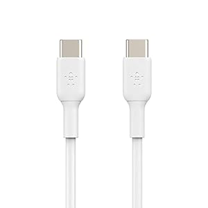 Belkin USB C to USB-C Fast Charging Type C Cable, 60W PD, 3.3 feet (1 meter) for Laptop, Personal Computer, Tablet, Smartphone - White, USB-IF Certified