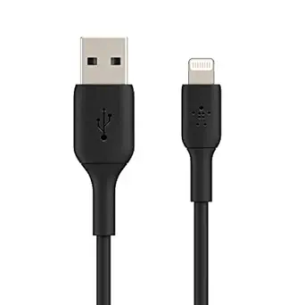 Belkin Apple Certified Lightning to USB Charge and Sync Cable for iPhone, iPad, Air Pods, 39.6 inch (100cm) – Black