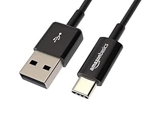 Amazon Basics USB Type-C to USB-A 2.0 Male Fast Charging Cable for Laptop - 3 Feet (0.9 Meters), Black