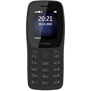 Nokia 105 Plus Single SIM, Keypad Mobile Phone with Wireless FM Radio, Memory Card Slot and MP3 Player | Charcoal