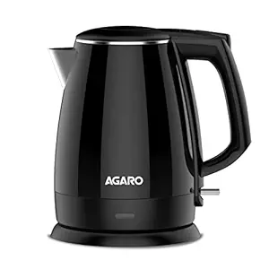 AGARO Royal Double Layered Kettle, 1.5 Litres, Double Layered Cool Touch , Dry Boiling Protection, Black