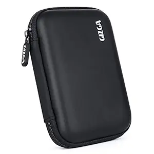Gizga Essentials Hard Drive Case Shell, 6.35cm/2.5-inch, Portable Storage Organizer Bag for Earphone USB Cable Power Bank Mobile Charger Digital Gadget Hard Disk, Water Resistance Material, Black