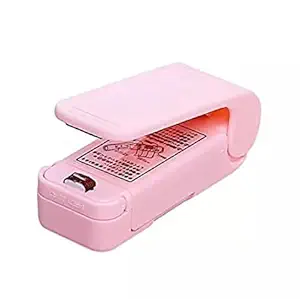 White Feather Portable Heat Sealer Mini Sealing Machine for Food Storage Vacuum Bag, Chip, Plastic, Snack Bags, Package Home Closer Storage Tool (Multicolor) Random Colour