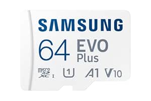 Samsung EVO Plus 64GB microSDXC UHS-I U1 130MB/s Full HD & 4K UHD Memory Card with Adapter (MB-MC64KA), Blue