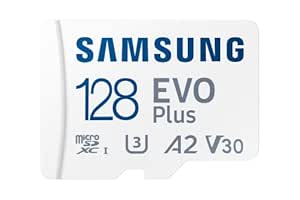 Samsung EVO Plus 128GB microSDXC UHS-I U3 130MB/s Full HD & 4K UHD Memory Card with Adapter (MB-MC128KA), Blue