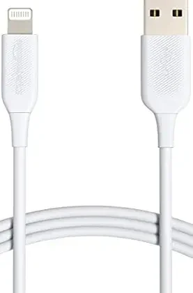 AmazonBasics New Release ABS USB-A to Lightning Cable Cord, Fast Charging MFi Certified Charger for Apple iPhone, iPad Tablet (3-Ft, White)