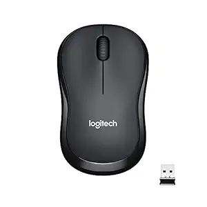 Logitech M221 Wireless Mouse, Silent Buttons, 2.4 GHz with USB Mini Receiver, 1000 DPI Optical Tracking, 18-Month Battery Life, Ambidextrous PC / Mac / Laptop - Charcoal Grey