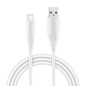 Lava Charging Adapter Elements D3 2A Fast Charging Speed Usb Type C Data Cable, White