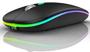 Offbeat® - DASH 2.4GHz Wireless + Bluetooth 5.1 Mouse, Multi-Device Dual Mode Slim Rechargeable Silent Click Buttons Wireless Bluetooth Mouse, 3 Adjustable DPI, Works on 2 devices at the same time with a switch button for Windows/Mac/Android/Ipad/Smart TV