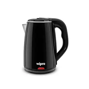 Wipro Vesta 1.8 litre Cool touch electric Kettle with Auto cut off | Double Layer outer body | Triple Protection - Dry Boil, Steam & Over Heat |Stainless Steel Inner Body | (Black, 1500 Watt)