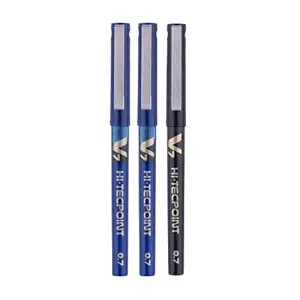 Pilot V7 Liquid Ink Roller Ball Pen (2 Blue + 1 Black)