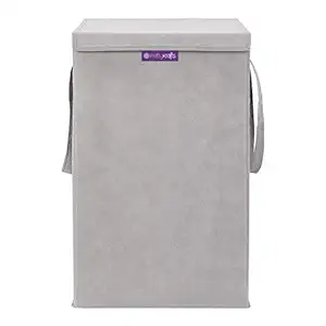 PrettyKrafts Laundry Basket for clothes with Lid & Handles, Toys Organiser, 75 Ltr Grey