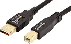 AmazonBasics USB 2.0 Cable - A-Male to B-Male - for Personal Computer, Printer- 6 Feet (1.8 Meters), Black