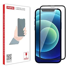 POPIO Tempered Glass Screen Protector Compatible for iPhone 12 / iPhone 12 Pro with Case Friendly Edge to Edge Coverage and Easy Installation kit, Pack of 1