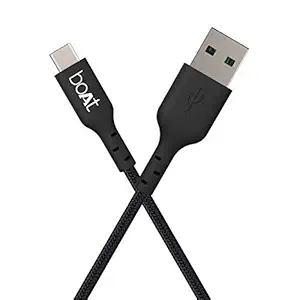 boAt A 350 Type C Cable for Smartphone, Charging Adapter (1.5m, Carbon Black)