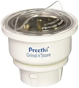 Preethi MGA-502 0.4-Litre Grind and Store Jar (White), stainless steel, Set of 1