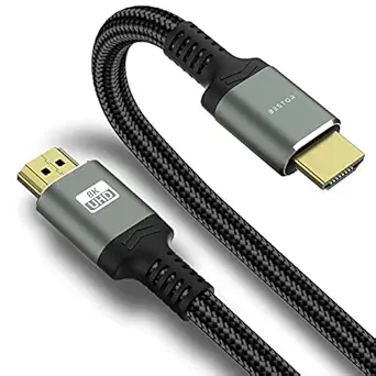 Bestor ® 8K Hdmi 2.1 Cable 48Gbps 9.80Ft/Ultra High Speed Hdmi Braided Cord For Roku Tv/Ps5/Hdtv/Blu-Ray Projector, Laptop, Television, Personal Computer, Xbox, Ps4, Ps5, Ps4 Pro (1 M, Grey)