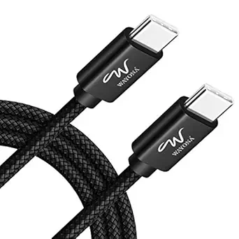 Wayona Usb C 65W Fast Charging Cable Compatible For Tablets Samsung S22 S20 S10 S20Fe S21 S21 Ultra A70 A51 A71 A50S M31 M51 M31S M53 5G (1M, Black)