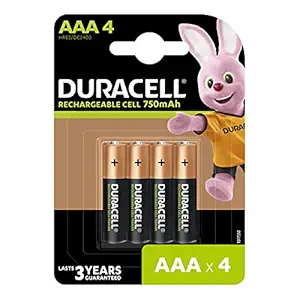 Duracell Plus AAA Rechargeable Batteries (750 mAh) Pack of 4