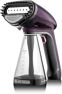Black+Decker Handheld Portable Garment Steamer 1500 Watts with Anti Calc (Violet)