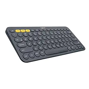 Logitech K380 Wireless Multi-Device Keyboard for Windows, Apple iOS, Apple TV Android or Chrome, Bluetooth, Compact Space-Saving Design, PC/Mac/Laptop/Smartphone/Tablet (Dark Grey)