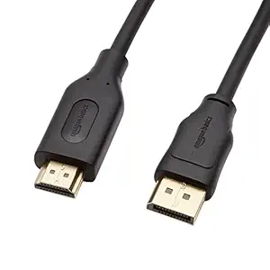 AmazonBasics 6-Feet DisplayPort (not USB port) to HDMI Cable Black