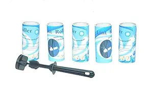 Bulfyss Plastic Sticky Lint Roller Hair Remover Cleaner Set of 5 Rolls 150 Sheets, 30 Sheets Each roll Lint Roller Remover for Clothes, Furniture, Carpet, Dog Fur, Sweater, Dust & Dirt