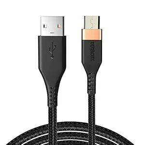 Duracell Micro USB 3A Braided Sync & Fast Charging Cable, 3.9 Feet (1.2M). Supports QC 2.0/3.0 Charging, High Speed Data Transmission - Black