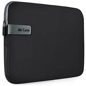AirCase Protective Laptop Bag Sleeve fits Upto 13.3" Laptop/ MacBook, Wrinkle Free, Padded, Waterproof Light Neoprene case Cover Pouch, for Men & Women, Black- 6 Months Warranty