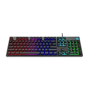 HP K500F Backlit Membrane Wired Gaming Keyboard with Mixed Color Lighting, Metal Panel with Logo Lighting, 26 Anti-Ghosting Keys, and Windows Lock Key / 3 Years Warranty(7ZZ97AA)