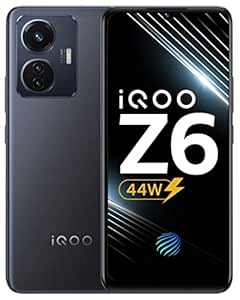 iQOO Z6 44W by vivo (Raven Black, 4GB RAM, 128GB Storage) | 6.44" FHD+ AMOLED Display | 50% Charge in just 27 mins | in-Display Fingerprint Scanning