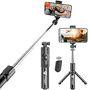 Tygot Bluetooth Extendable Selfie Sticks with Wireless Remote and Tripod Stand, 3-in-1 Multifunctional Selfie Stick with Tripod Stand Compatible with iPhone/OnePlus/Samsung/Oppo/Vivo and All Phones