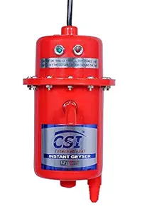 CSI INTERNATIONAL® Instant Water Geyser, Water Heater, Portable Water Heater, Geyser Made of First Class ABS Plastic 3KW (Red)
