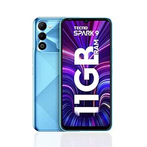 Tecno Spark 9 (Sky Mirror, 6GB RAM,128GB Storage) | 11GB Expandable RAM | Helio G37 Gaming Processor