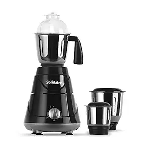 Solidaire 550-Watt Mixer Grinder with 3 Jars (Black) (SLD-550-B)