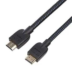 AmazonBasics High-Speed Braided HDMI Cable - 3 Feet - Supports Ethernet, 3D, 4K and Audio Return (Black)