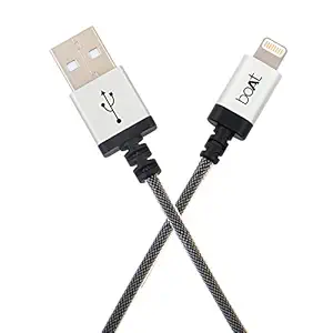 boAt LTG 500 Apple MFI Certified for iPhone, iPad and iPod 2Mtr Data Cable(Metallic Silver)