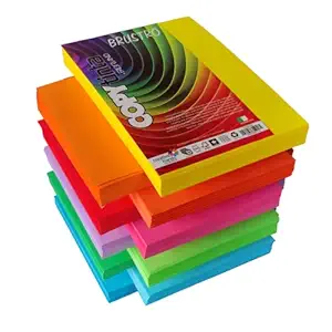 BRUSTRO Copytinta Coloured Craft Paper A4 Size 80 GSM Mixed Bright Colour 40 Sheets Pack (10 cols X 4 Sheets) Double Side Color for Office Printing, Art and Craft.