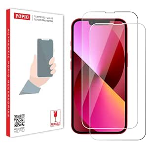 POPIO Tempered Glass Compatible for iPhone 13 / iPhone 13 Pro/iPhone 14 (Transparent) Edge to Edge Full Screen Coverage with Installation Kit, Pack of 2