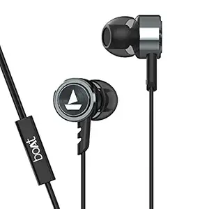 boAt BassHeads 122 Wired Earphones with Heavy Bass, Integrated Controls and Mic (Gun Metal)