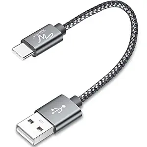 Wayona Usb Type C To Usb Nylon Braided Quick Charger Fast Charging Short Cable For Smartphone (Samsung Galaxy S21/S20/S10/S9/S9+/Note 9/S8/Note 8, Lg G7 G5 G6, Moto G6 G7) (0.25M,Grey)