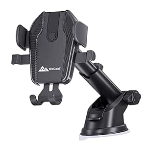 WeCool C1 Car Mobile Holder with One Click Technology,360° Rotational, Strong Suction Cup,Compatible with 4 to 6 Inch Devices, Wildshield and Dashboard Mobile Holder for Car, and Use