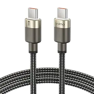 oraimo 65W Type C to C Fast Charging Cable USB C to USB C Cable High Speed Syncing, Nylon Braided 1M length with LED Indicator Compatible For Laptop, Macbook, Samsung Galaxy S22 S20 S10 S20Fe S21 S21 Ultra A70 A51 A71 A50S M31 M51 M31S M53 5G