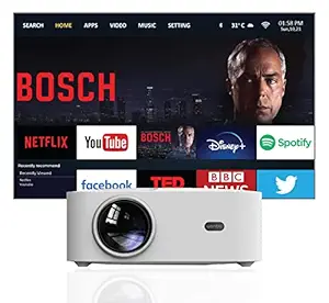 WANBO X1 Pro (Upgraded) | Native 1080P Full HD | Android 9 | Projector for Home | LED Cinema | 350ANSI | 3900 lumens | WiFi Bluetooth | HDMI ARC | Dolby DTS | 4D Keystone Correction (Global Version)