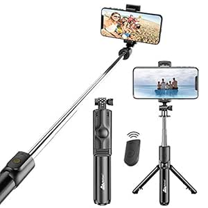 WeCool Bluetooth Extendable Selfie Sticks with Wireless Remote and Tripod Stand, 3-in-1 Multifunctional Selfie Stick with Tripod Stand Compatible with iPhone/OnePlus/Samsung/Oppo/Vivo and All Phones
