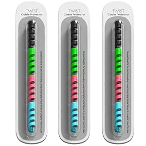 Sounce Spiral Charger Cable Protector Data Cable Saver Charging Cord Protective Cable Cover Headphone MacBook Laptop Earphone Cell Phone Set of 3 (Cable Protector (12 Units))