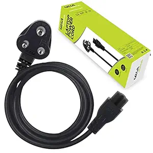 Gizga Essentials Laptop Power Cable Cord- 3 Pin Adapter Isi Certified(1 Meter/3.3 Feet)