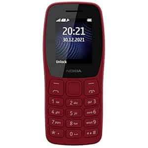 Nokia 105 Plus Single SIM, Keypad Mobile Phone with Wireless FM Radio, Memory Card Slot and MP3 Player | Red