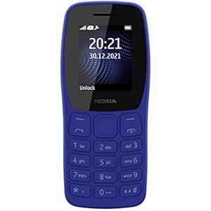 Nokia 105 Single SIM, Keypad Mobile Phone with Wireless FM Radio | Blue